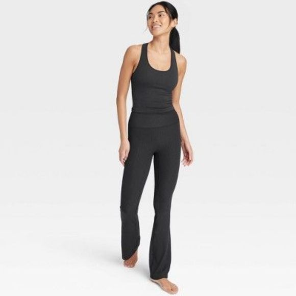 Women's Rib Flare Leggings - All in Motion Black S - Picture 4 of 4